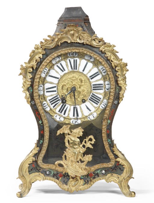 A SWISS ORMOLU-MOUNTED TORTOISESHELL, BONE AND BOULLE MARQUETRY STRIKING BRACKET CLOCK