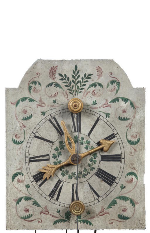 A BLACK FOREST POLYCHROME-DECORATED STRIKING WALL CLOCK