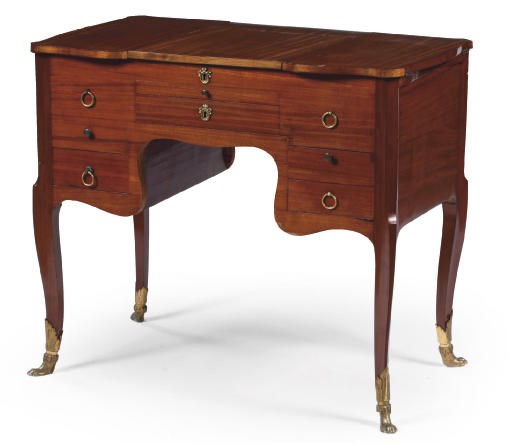 AN AUSTRIAN ORMOLU-MOUNTED MAHOGANY POUDREUSE