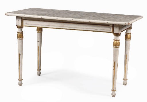 AN AUSTRIAN PARCEL-GILT AND WHITE-PAINTED CENTRE TABLE
