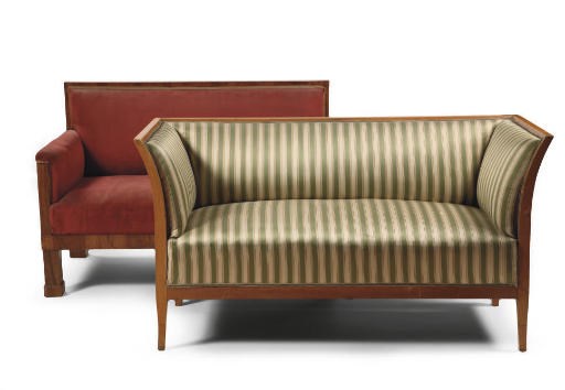 AN AUSTRIAN WALNUT SOFA