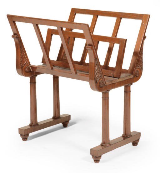 AN AUSTRIAN BIEDERMEIER MAHOGANY FOLIO STAND
