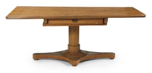 TWO AUSTRIAN BIEDERMEIER MAPLE LIBRARY TABLES