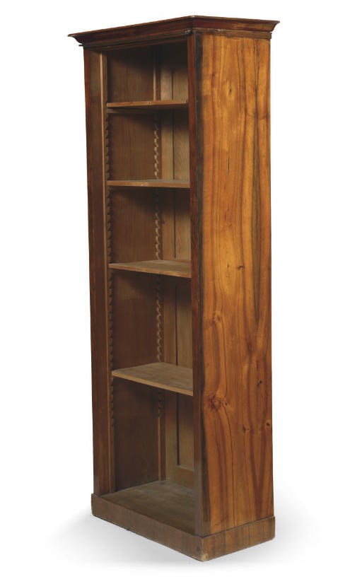 AN AUSTRIAN BIEDERMEIER WALNUT BOOKCASE
