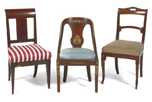 A LOT OF VARIOUS AUSTRIAN MAHOGANY SEAT FURNITURE