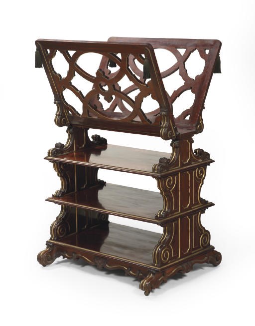 AN AUSTRIAN MAHOGANY AND PARCEL-GILT FOLIO-STAND