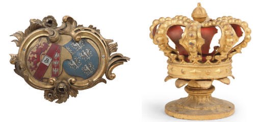 AN AUSTRIAN GILT-METAL MODEL OF A ROYAL CROWN