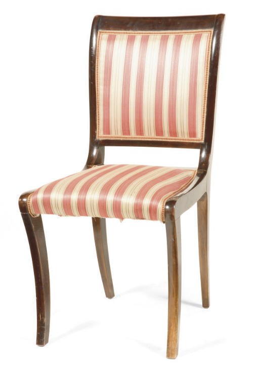A SET OF TWELVE STAINED WOOD DINING-CHAIRS