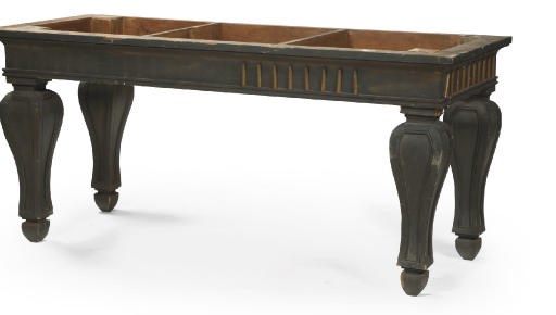 AN AUSTRIAN PARCEL-GILT AND GREEN-PAINTED CONSOLE TABLE