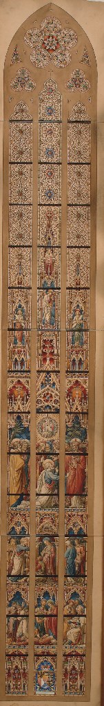 A DESIGN DRAWING FOR A STAINED-GLASS WINDOW