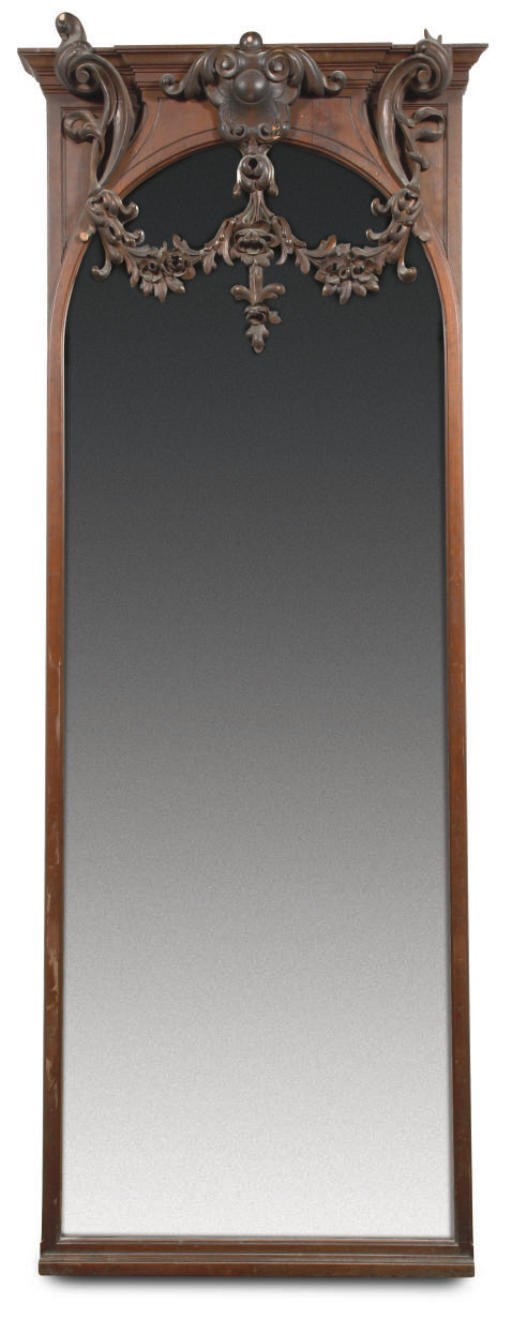 AN AUSTRIAN WALNUT PIER-GLASS
