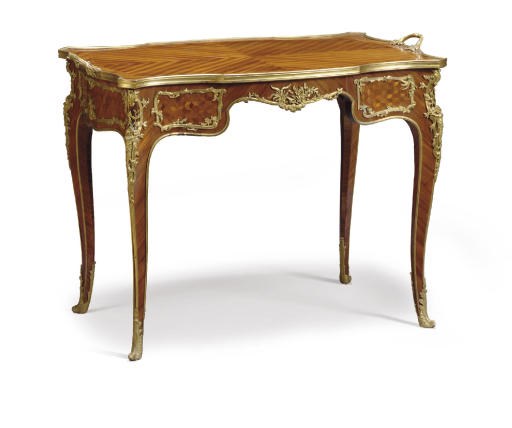 A FRENCH ORMOLU-MOUNTED KINGWOOD AND PARQUETRY OCCASIONAL TABLE