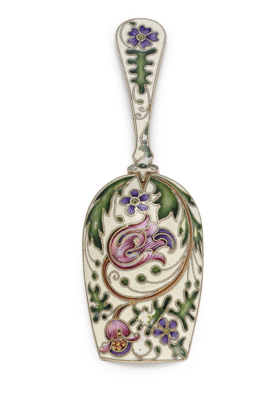 A Silver-Gilt and Cloisonné Enamel Shovel