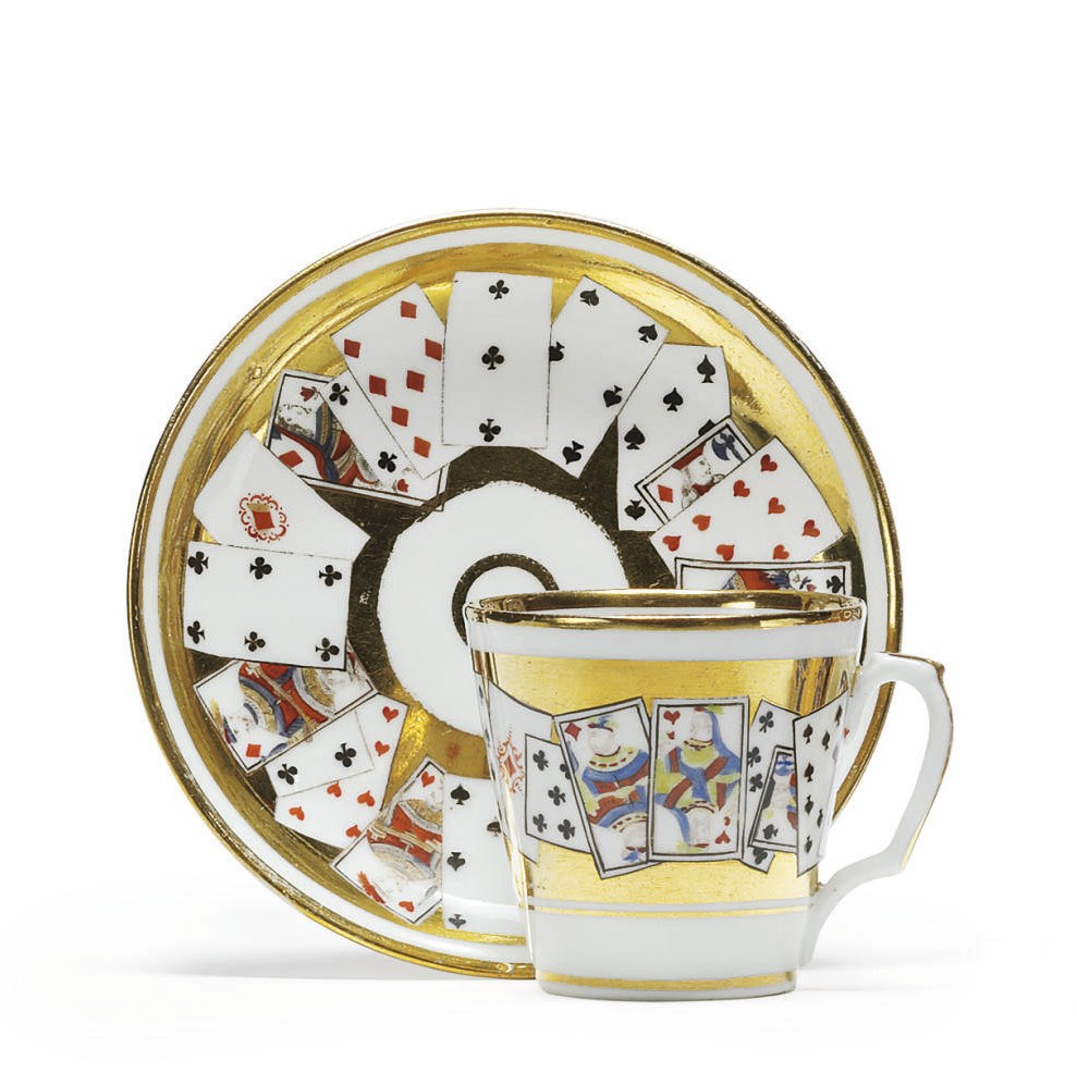 A Porcelain Trompe L'oeil Cup and Saucer