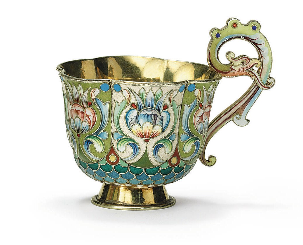 A Silver-Gilt and Cloisonné Enamel Cup