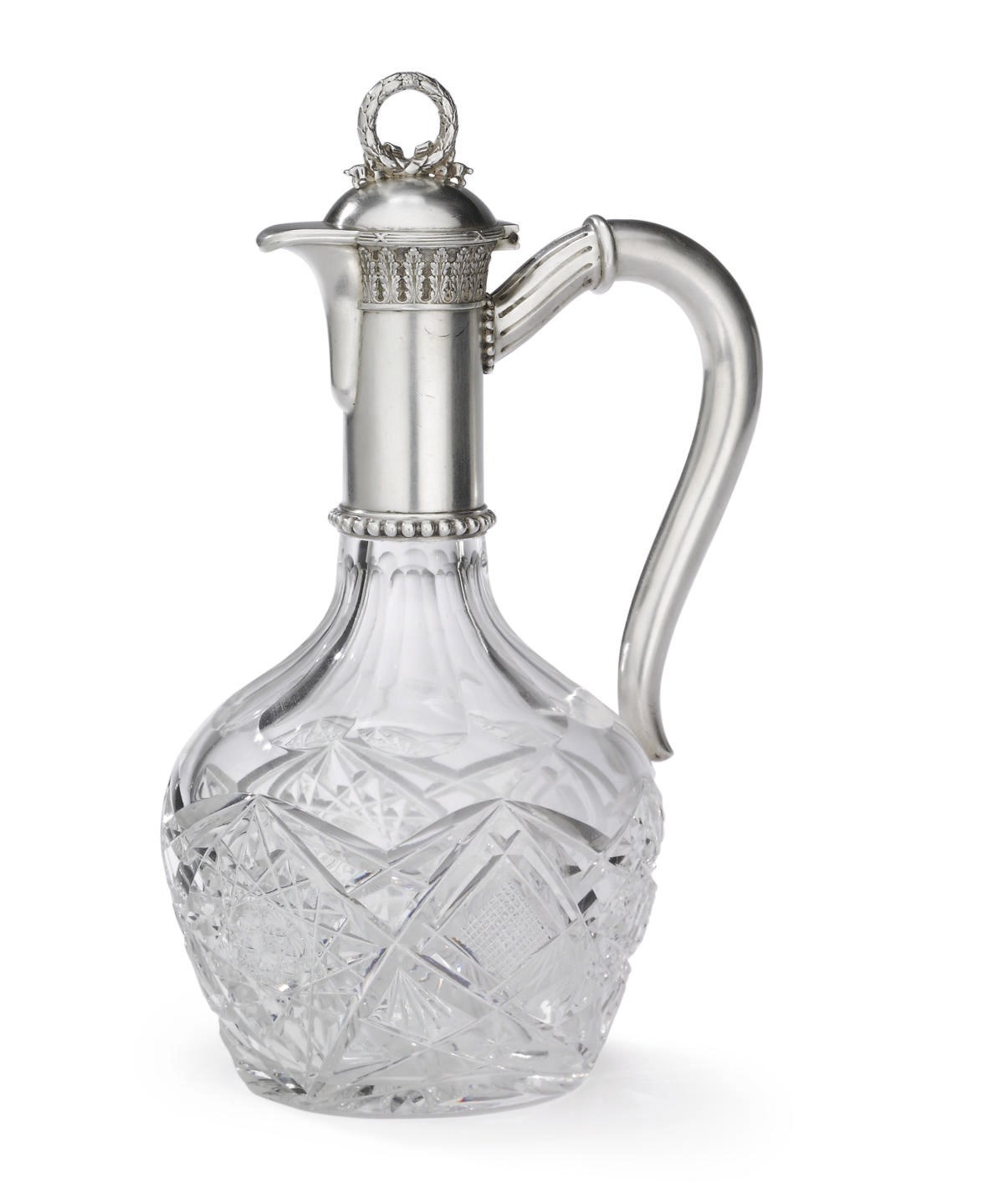 A Silver-Mounted Cut Glass Jug