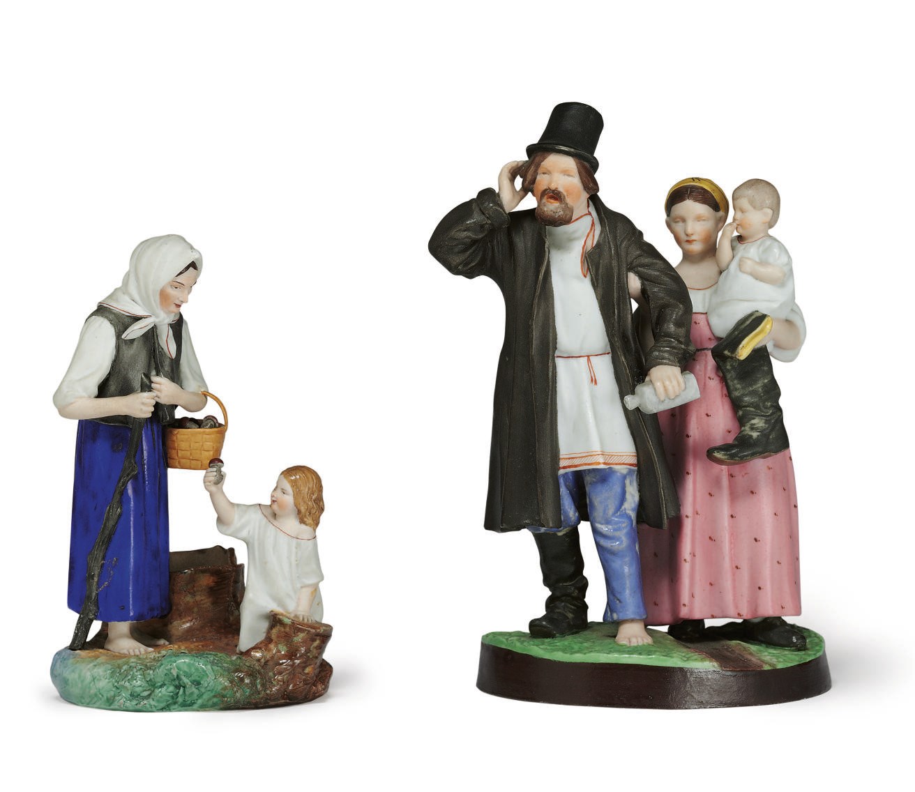 A Porcelain Group of a Family with Drunk Husband