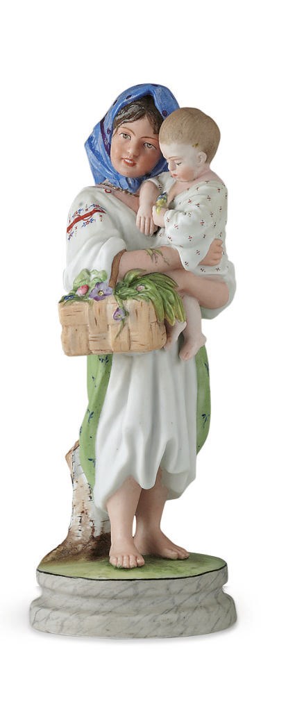 A Porcelain Group of a Girl with Child