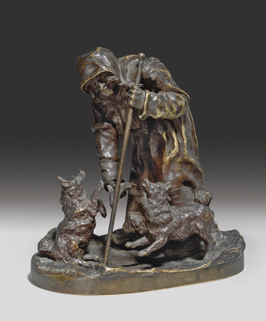 A Bronze Group of an Aleutian