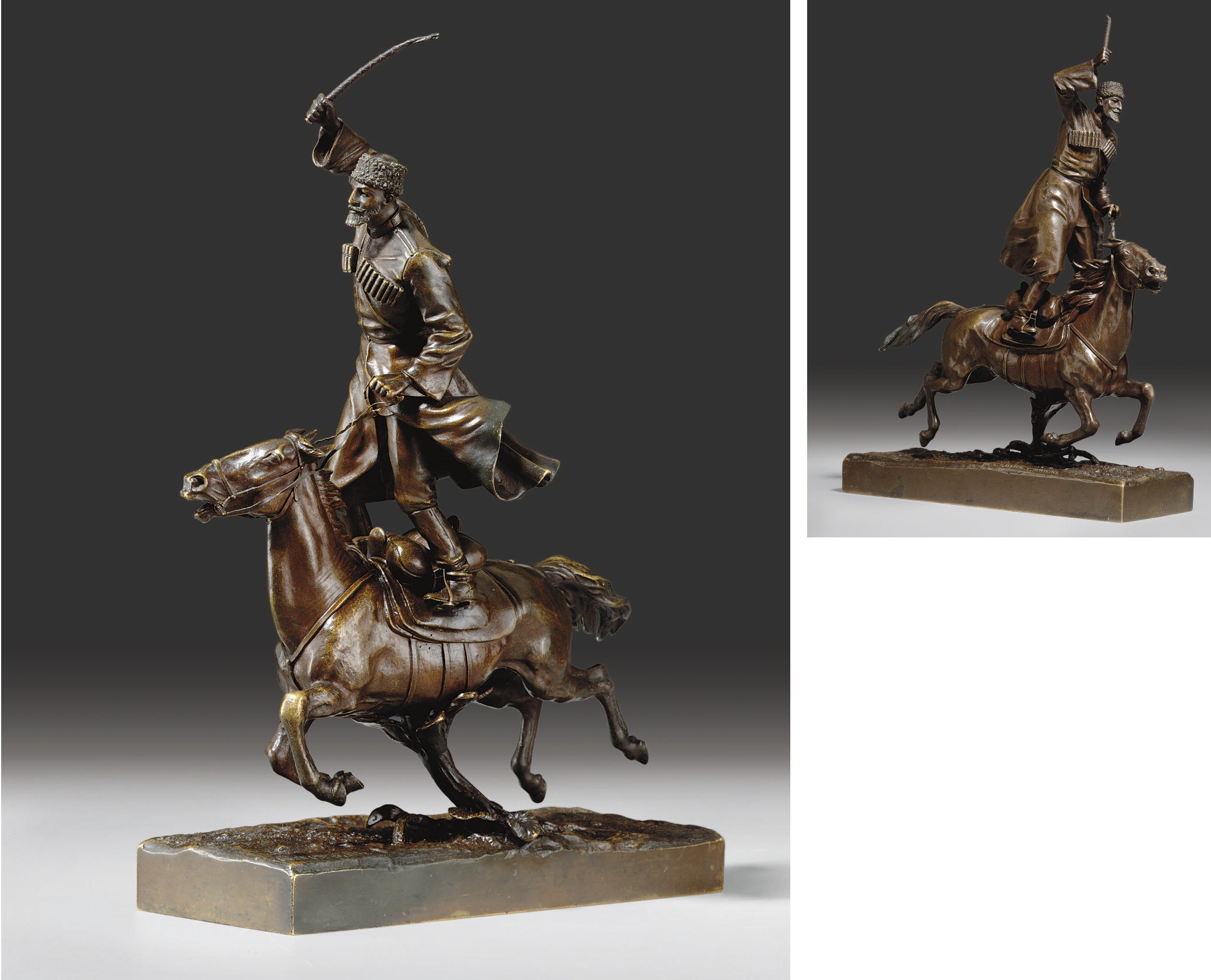A Bronze Figure of a Cossack Warrior