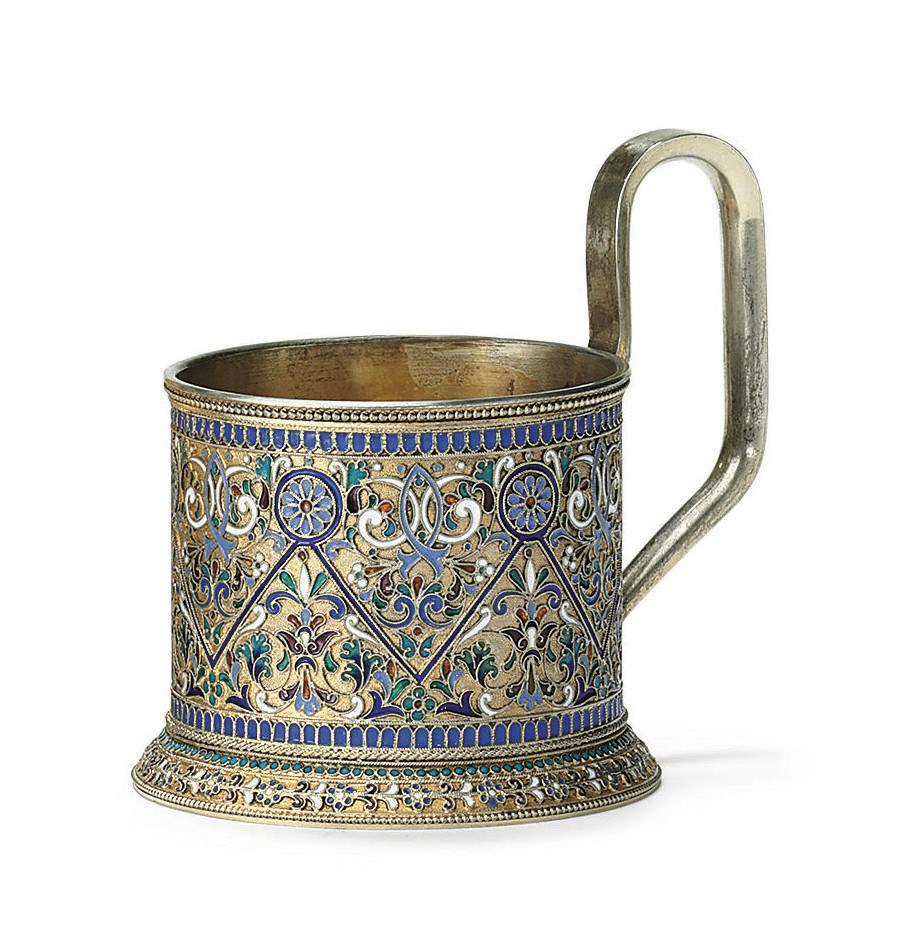 A Silver-Gilt and Cloisonné Enamel Tea Glass Holder