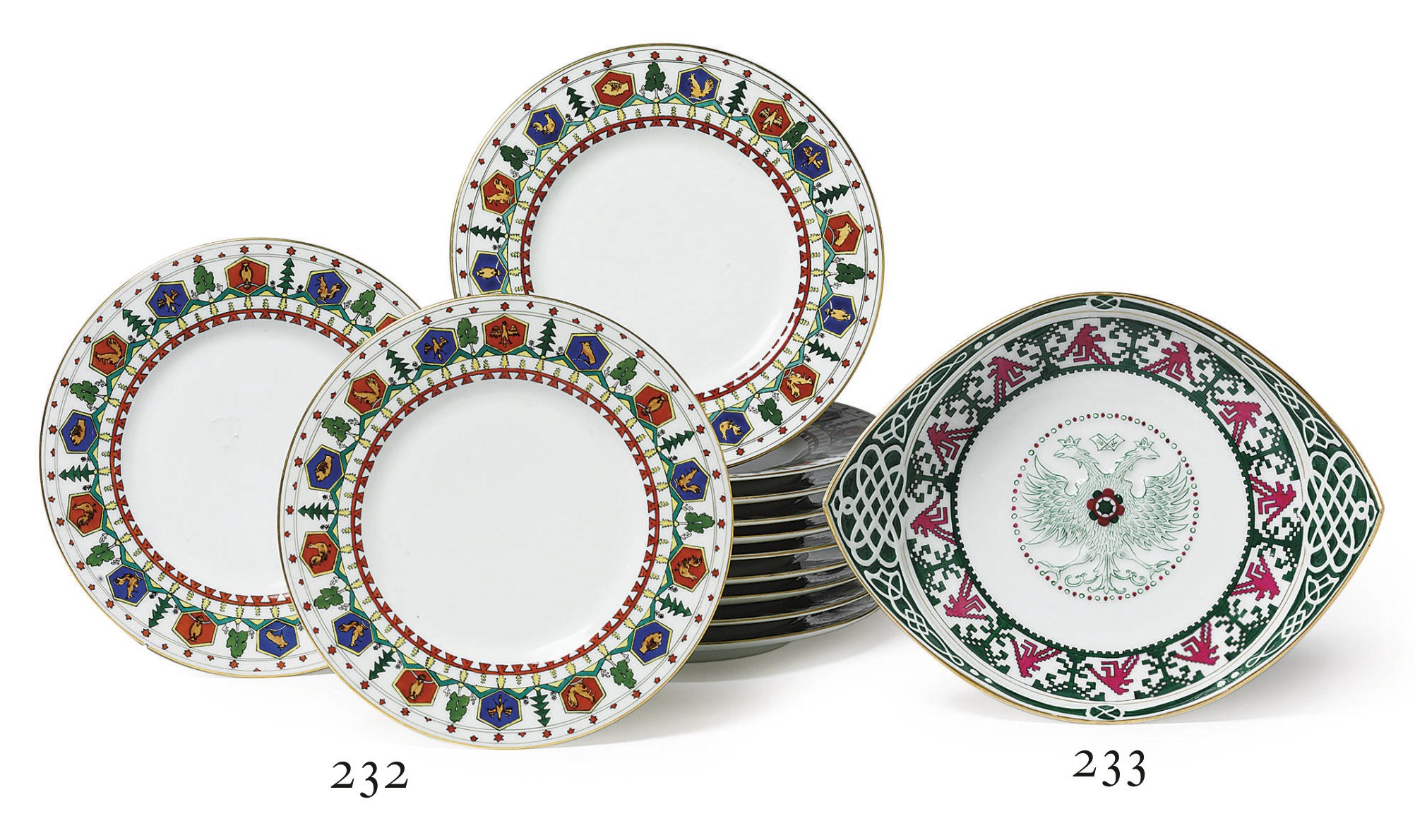 A Set of Twelve Porcelain Dessert Plates