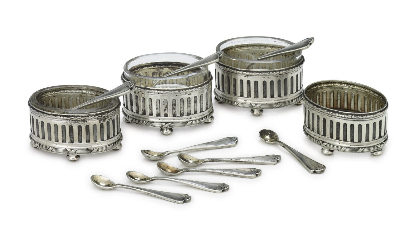 A Set of Four Silver Salt Cellars