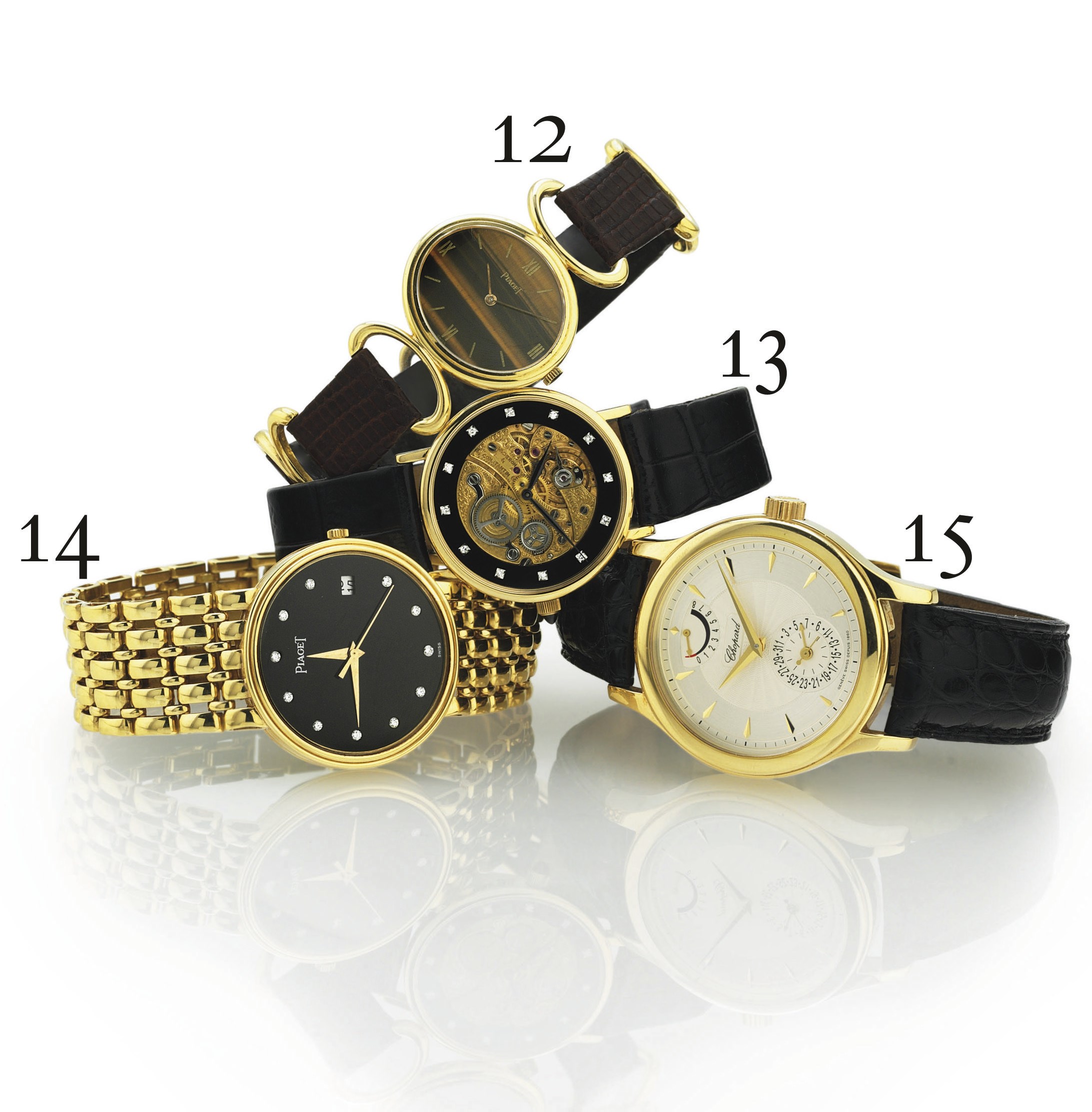 CHOPARD. A LIMITED EDITION 18K GOLD 8-DAY WRISTWATCH WITH DATE AND POWER RESERVE