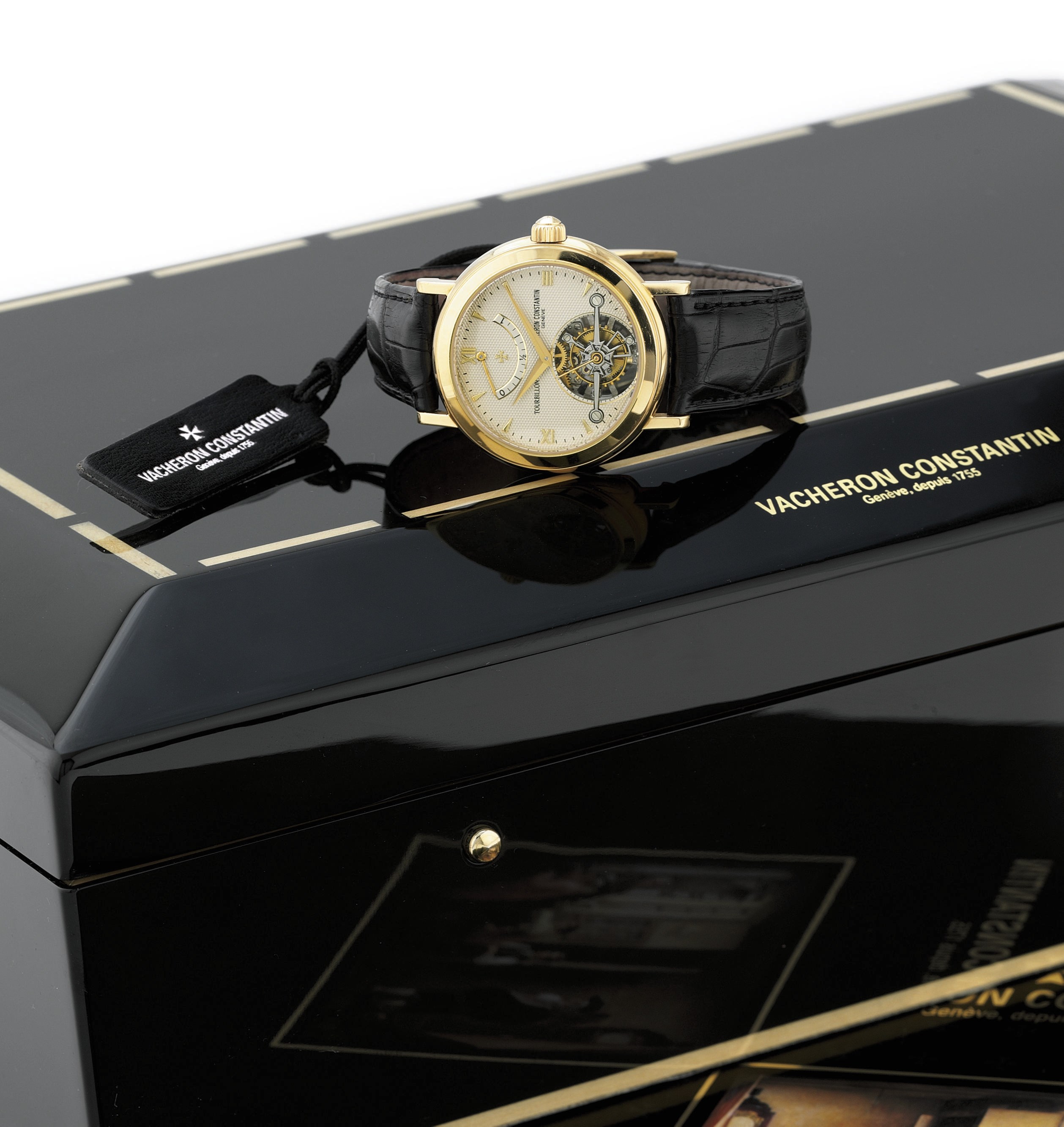 VACHERON CONSTANTIN. A FINE LIMITED EDITION 18K GOLD TOURBILLON WRISTWATCH WITH POWER RESERVE