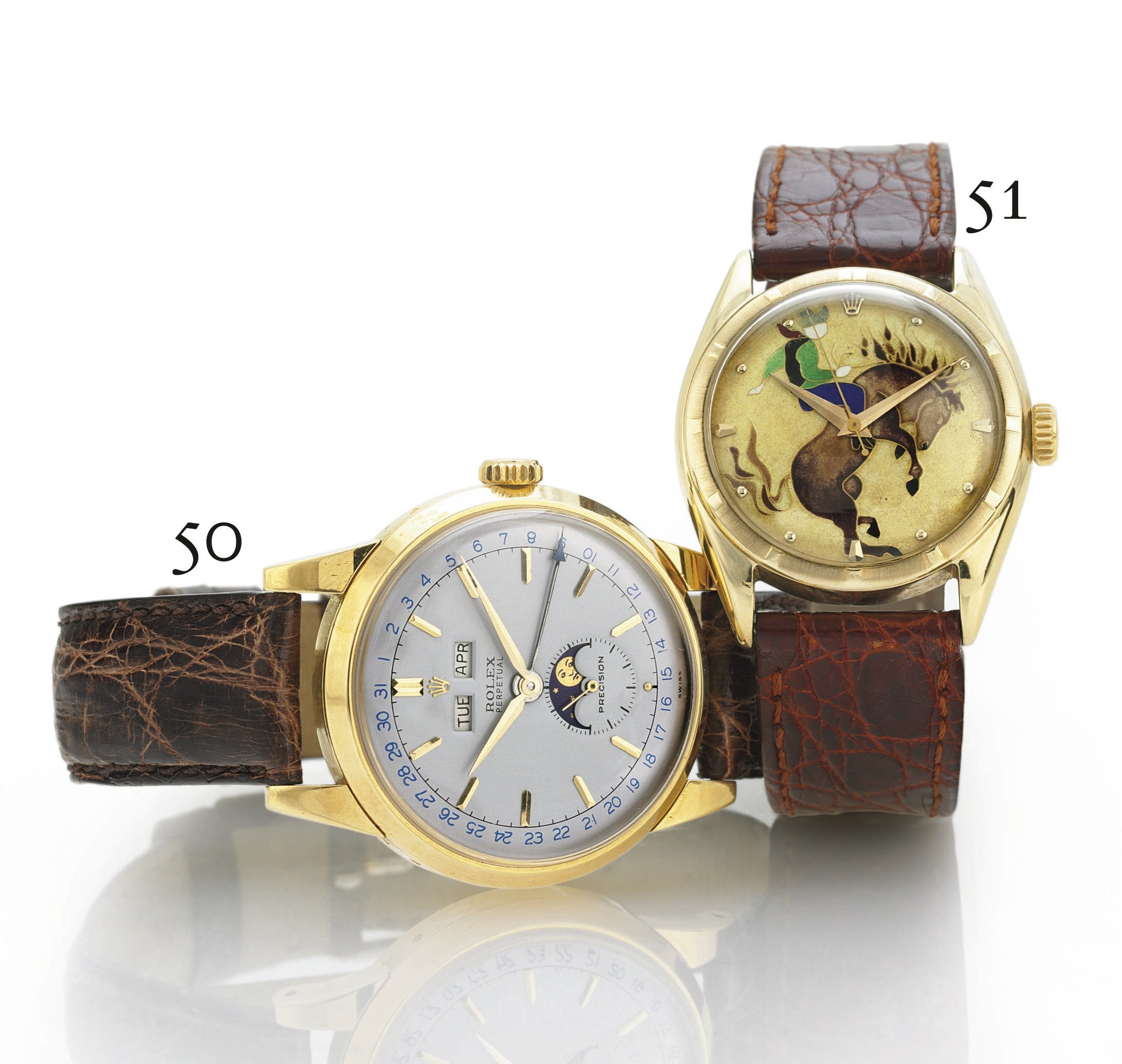 ROLEX.  A RARE 10K AUTOMATIC WRISTWATCH WITH CENTER SECONDS