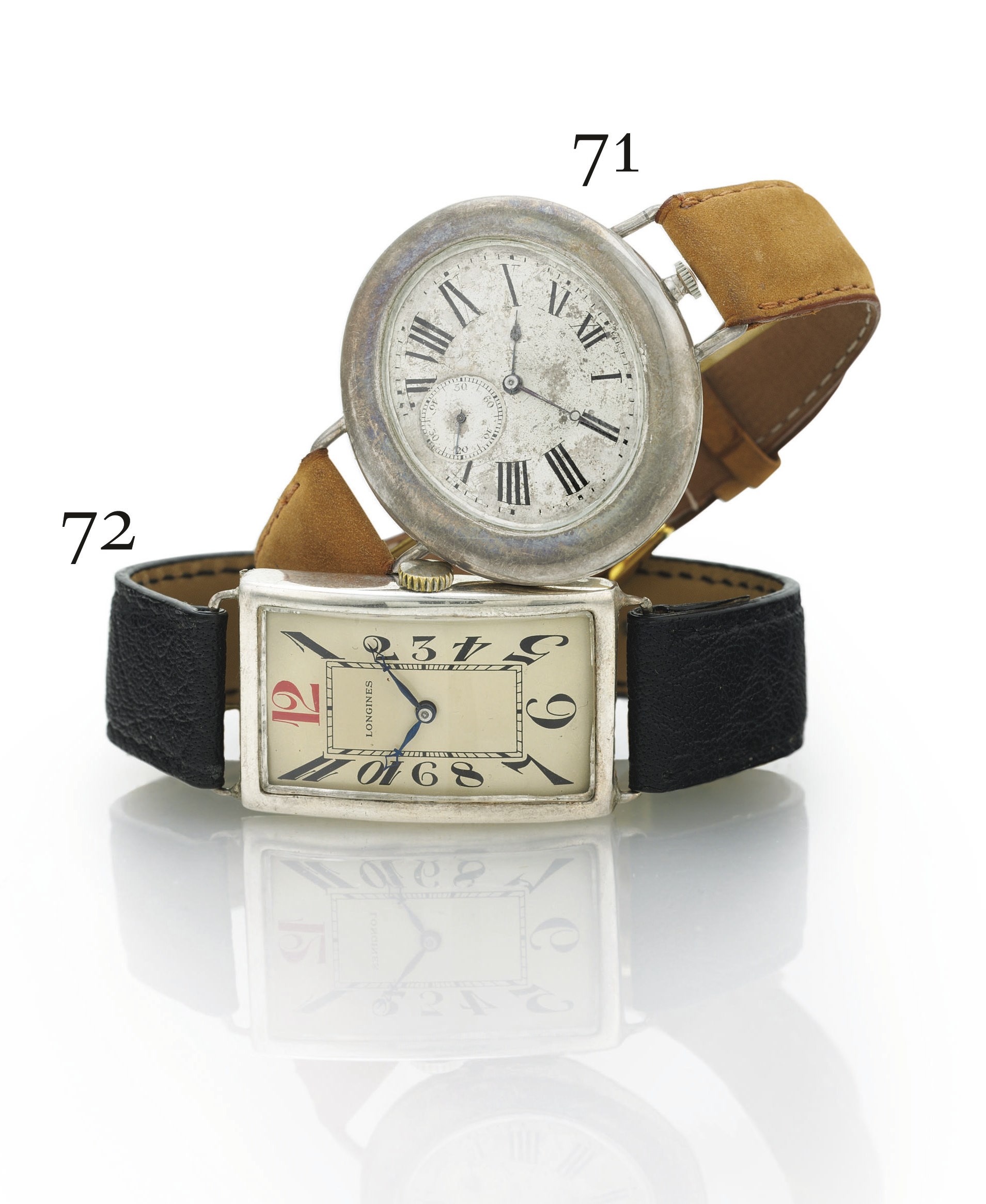 MOVADO. A RARE AND UNUSUAL SILVER OVAL WRISTWATCH