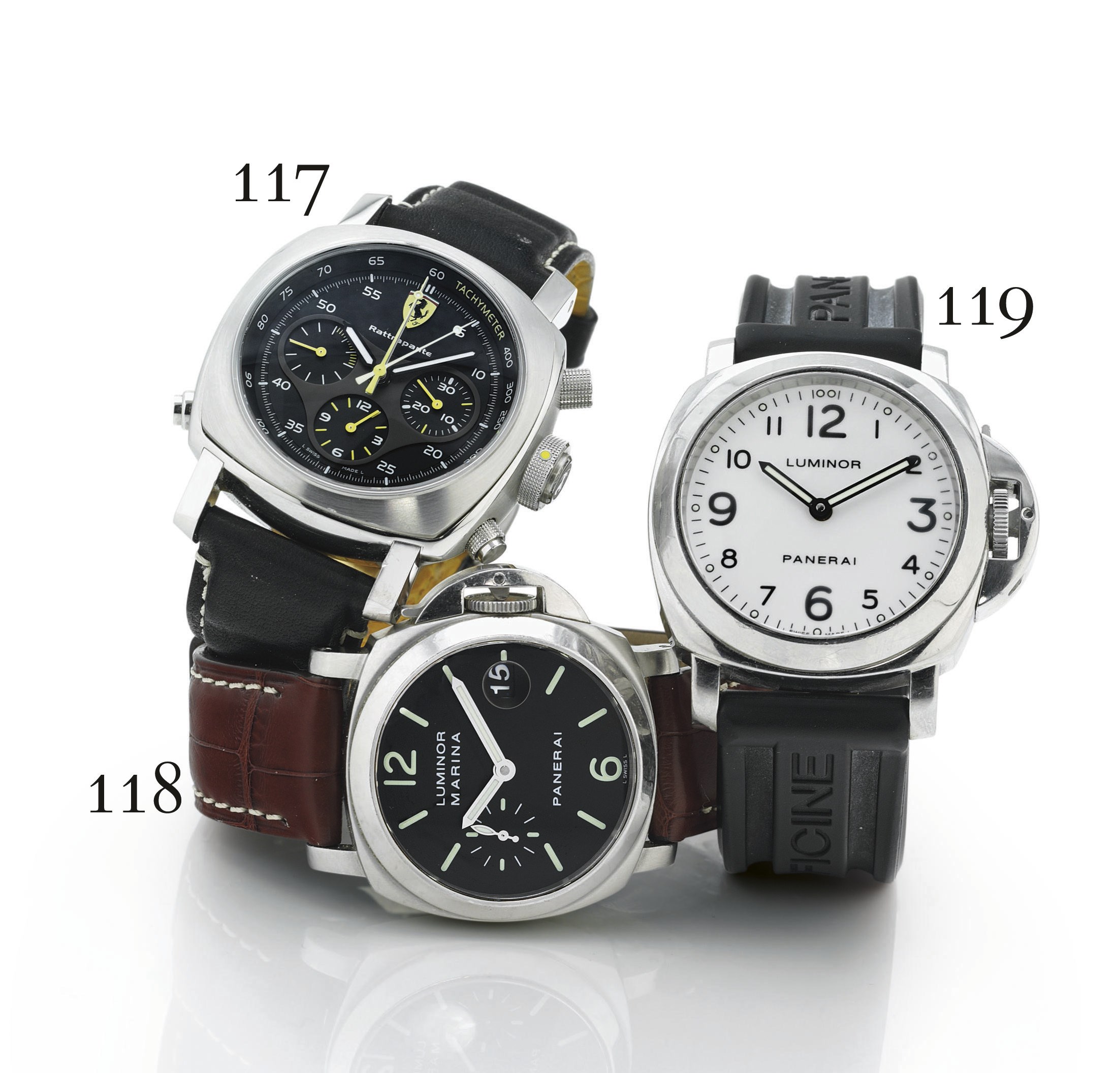 PANERAI. AN OVERSIZED STAINLESS STEEL CUSHION AUTOMATIC DIVER'S WRISTWATCH WITH DATE AND ECCENTRIC SECONDS