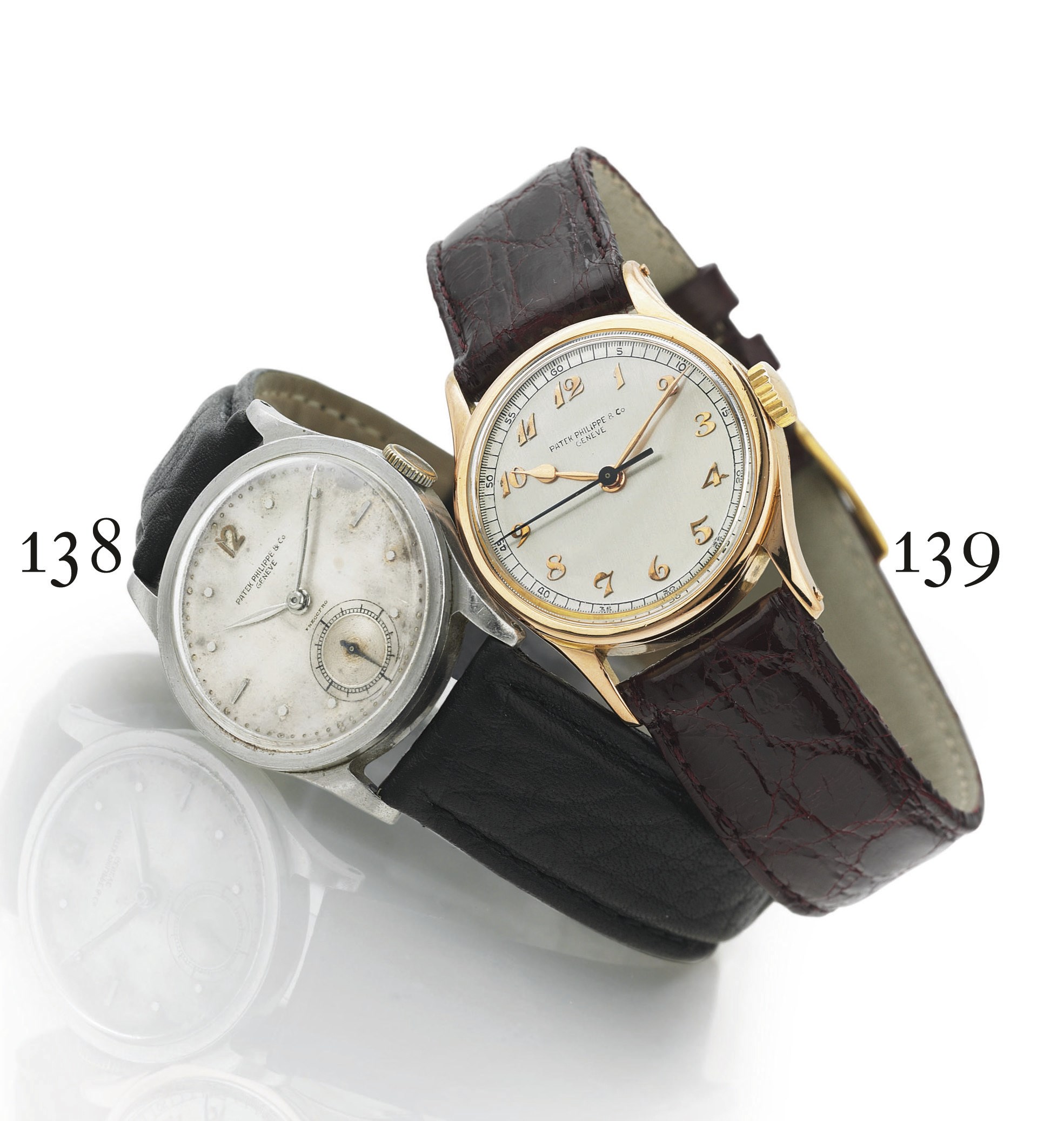 PATEK PHILIPPE. A RARE 18K PINK GOLD WRISTWATCH WITH CENTER SECONDS AND BREGUET NUMERALS