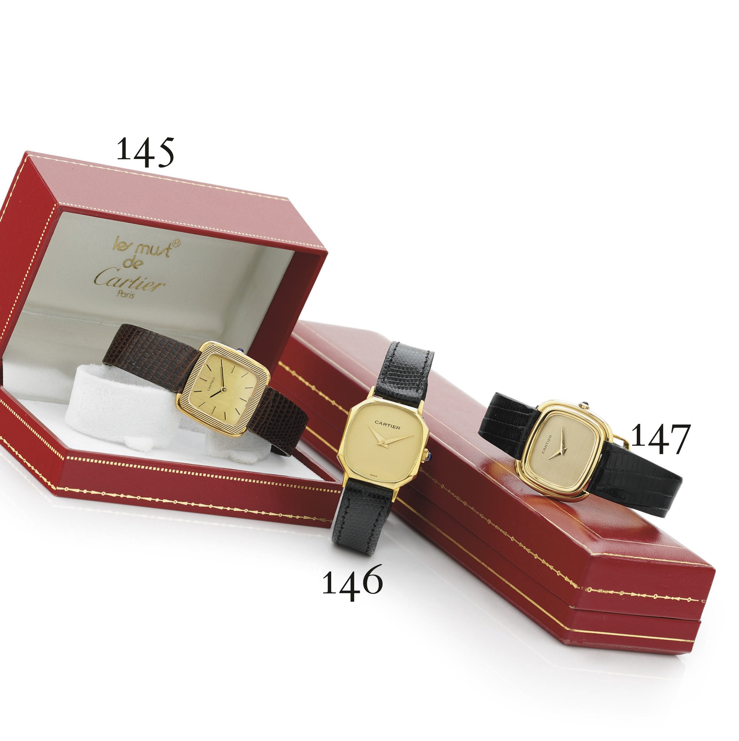 CARTIER. AN 18K GOLD OCTAGONAL WRISTWATCH