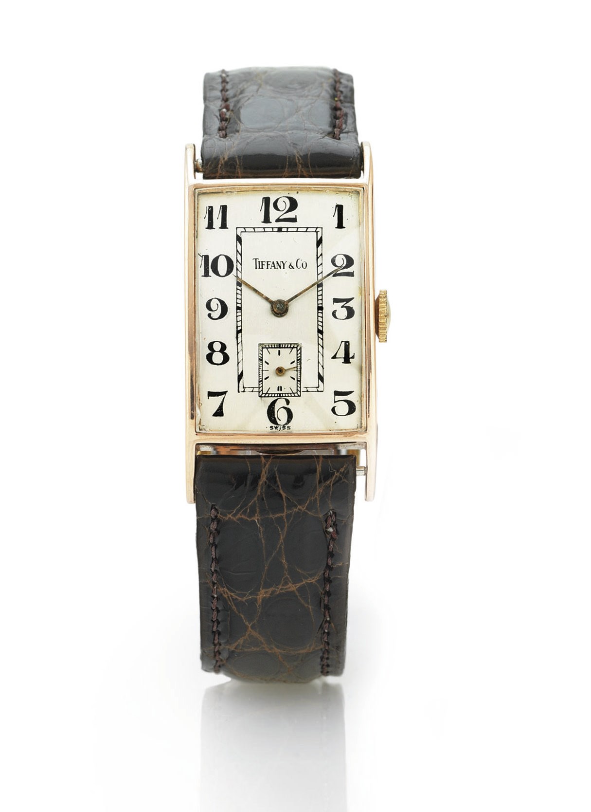 CONCORD.  A 14K PINK GOLD RECTANGULAR WRISTWATCH