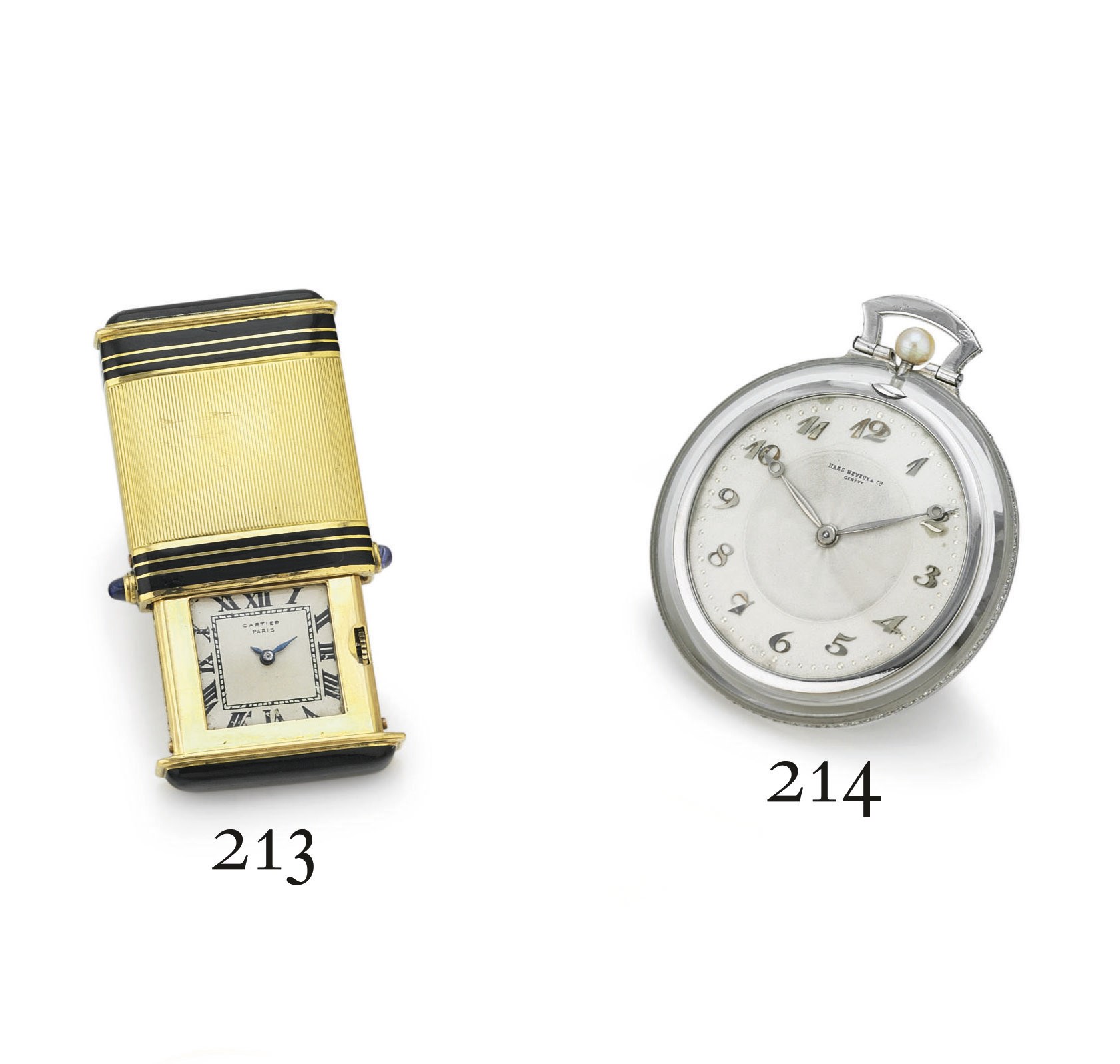 HAAS NEVEUX & CO. A PLATINUM, DIAMOND AND ROCK CRYSTAL OPENFACE KEYLESS LEVER DRESS WATCH