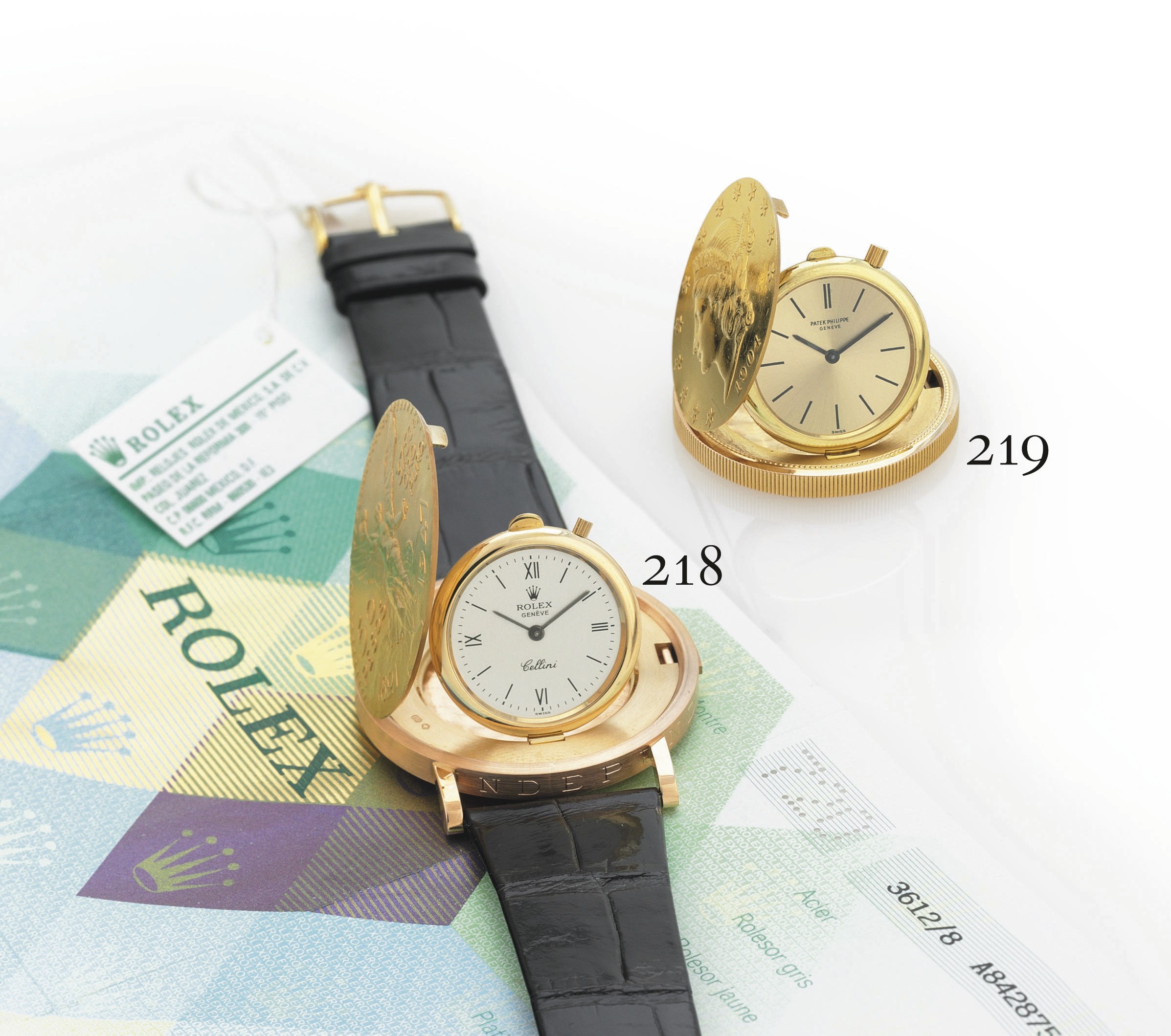 ROLEX.  A FINE AND RARE LIMITED EDITION 18K GOLD COIN WRISTWATCH
