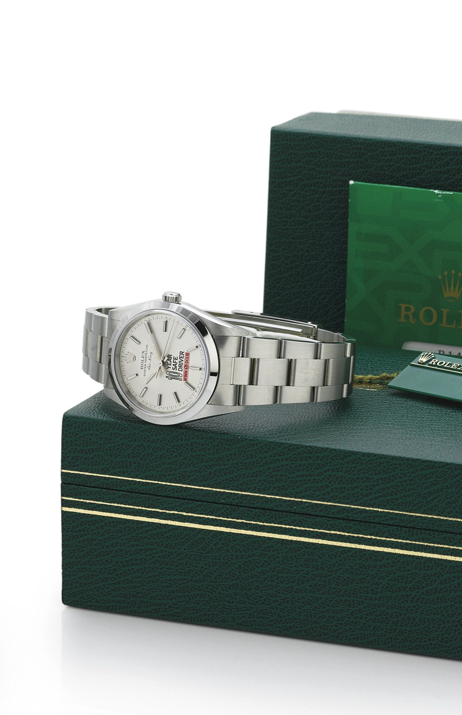ROLEX. A FINE AND RARE STAINLESS STEEL AUTOMATIC WRISTWATCH WITH CENTER SECONDS AND BRACELET