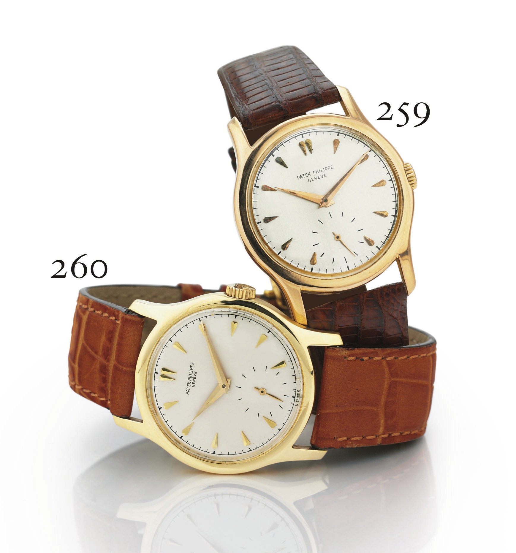 PATEK PHILIPPE.  A RARE 18K GOLD WRISTWATCH