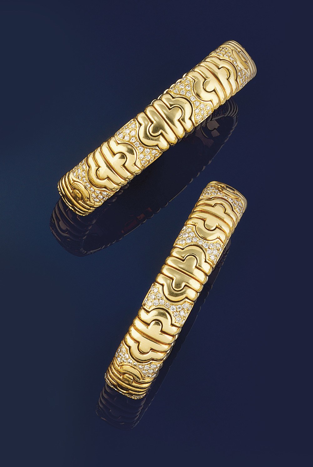 Two diamond set bangles