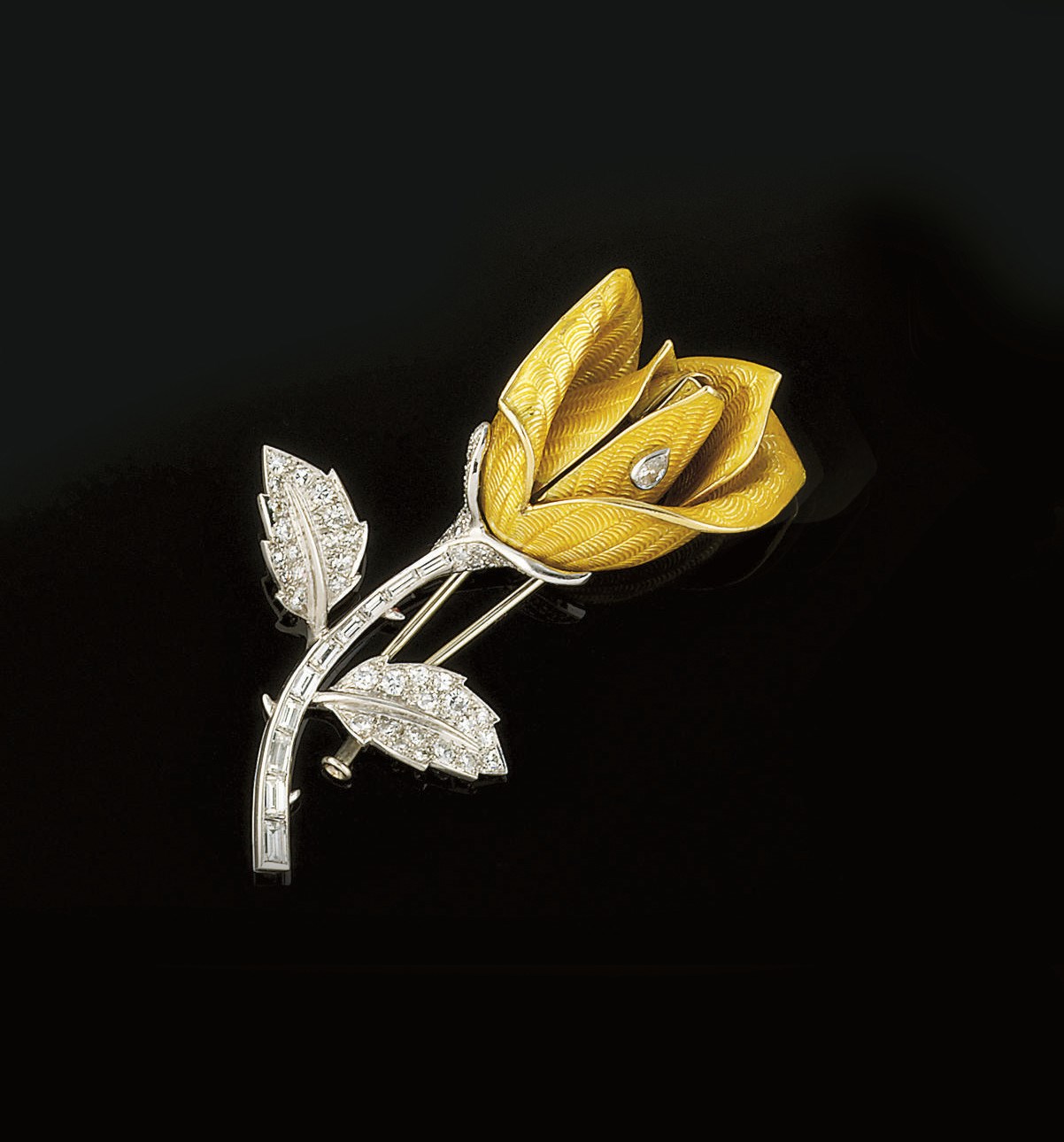 A diamond and enamel brooch by Boucheron