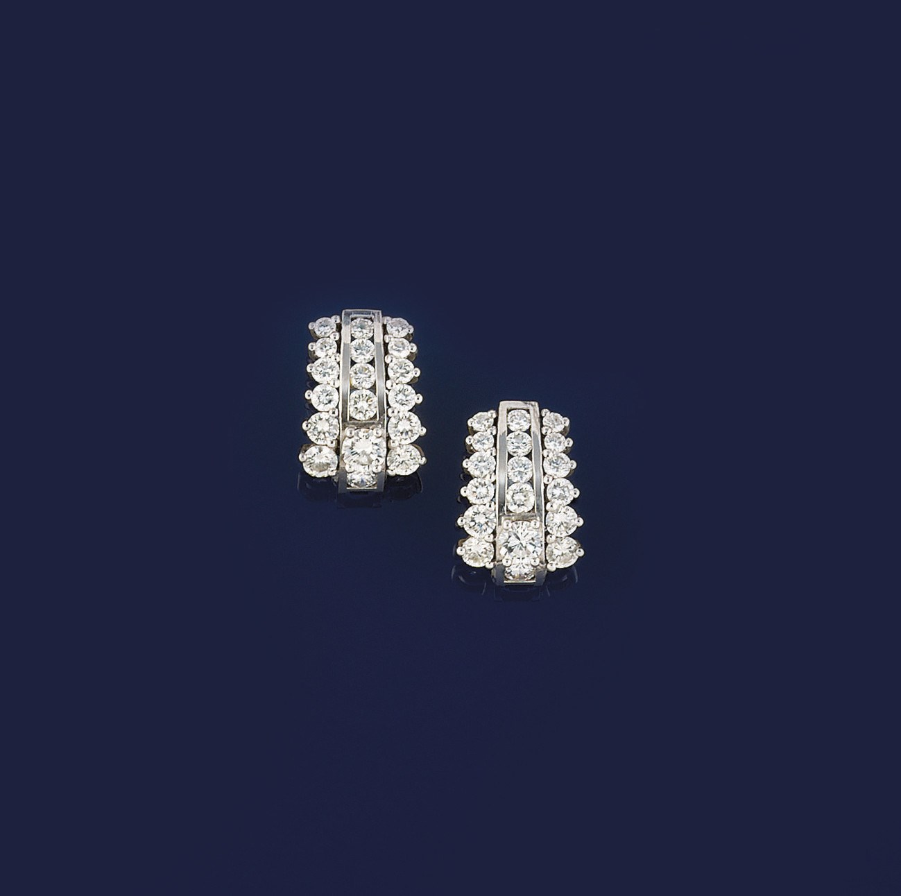 A pair of diamond earrings