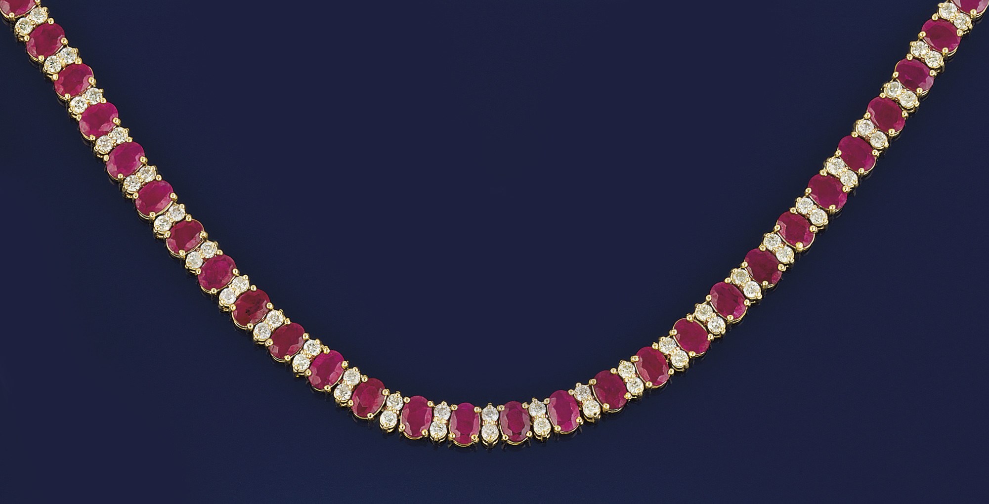 A RUBY AND DIAMOND NECKLACE