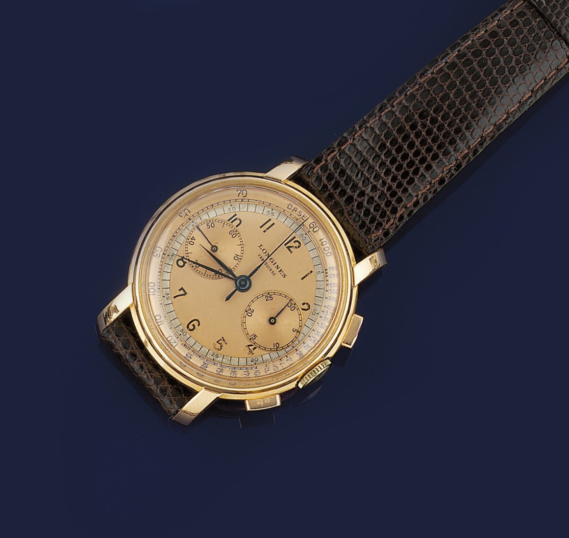 A CHRONOGRAPH WRISTWATCH, BY LONGINES