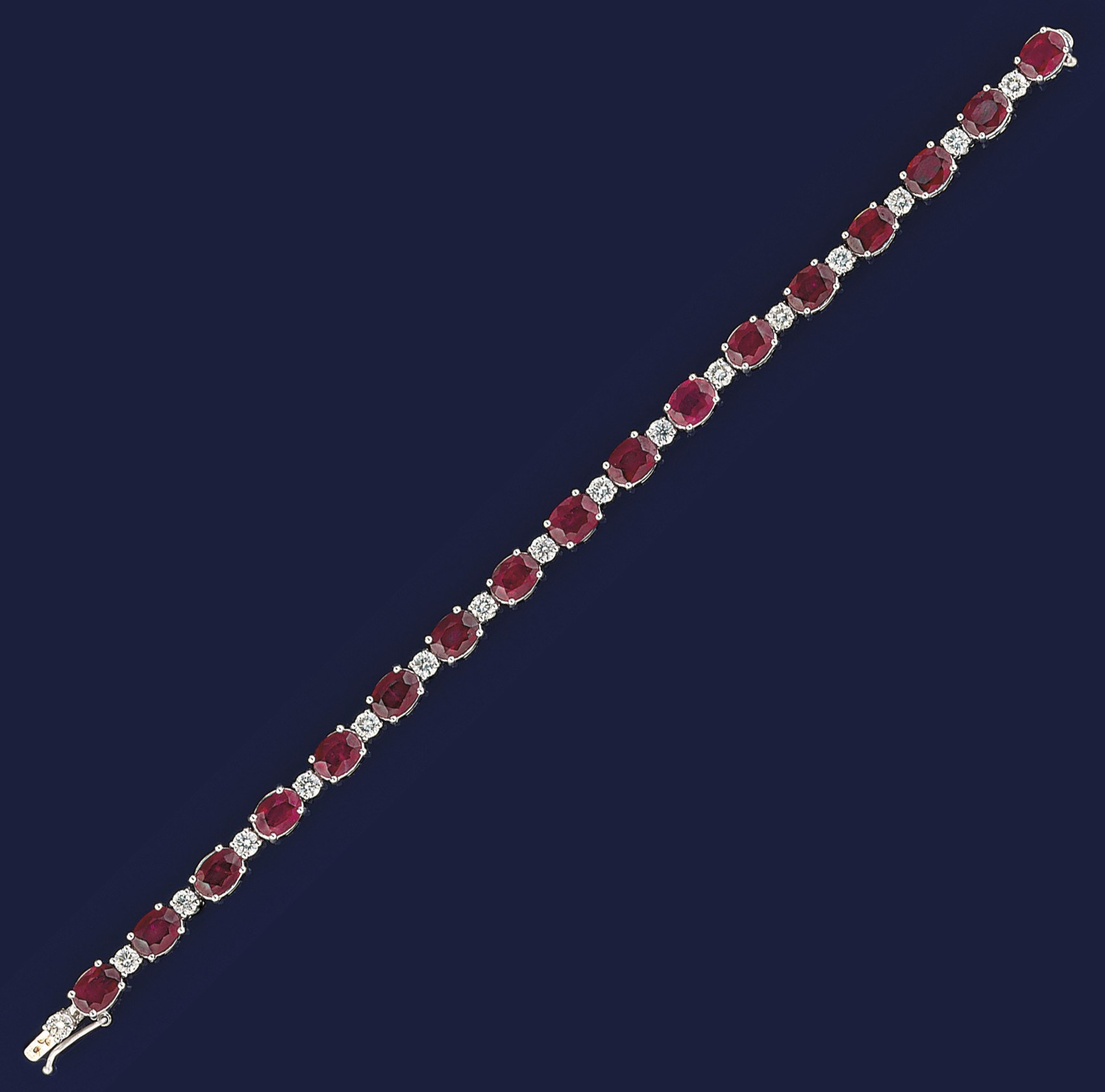 A ruby and diamond braceleet