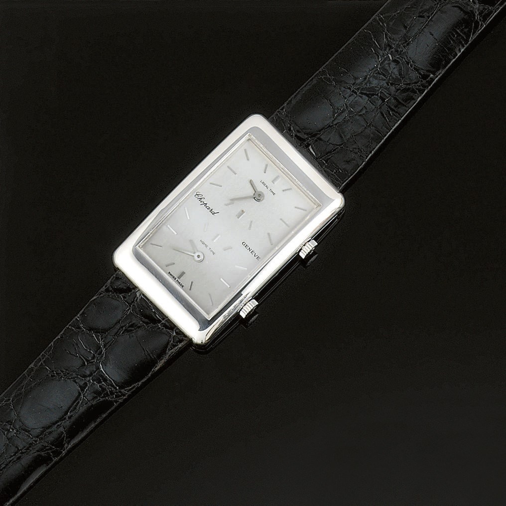 AN 18CT. WHITE GOLD QUARTZ WRISTWATCH, BY CHOPARD