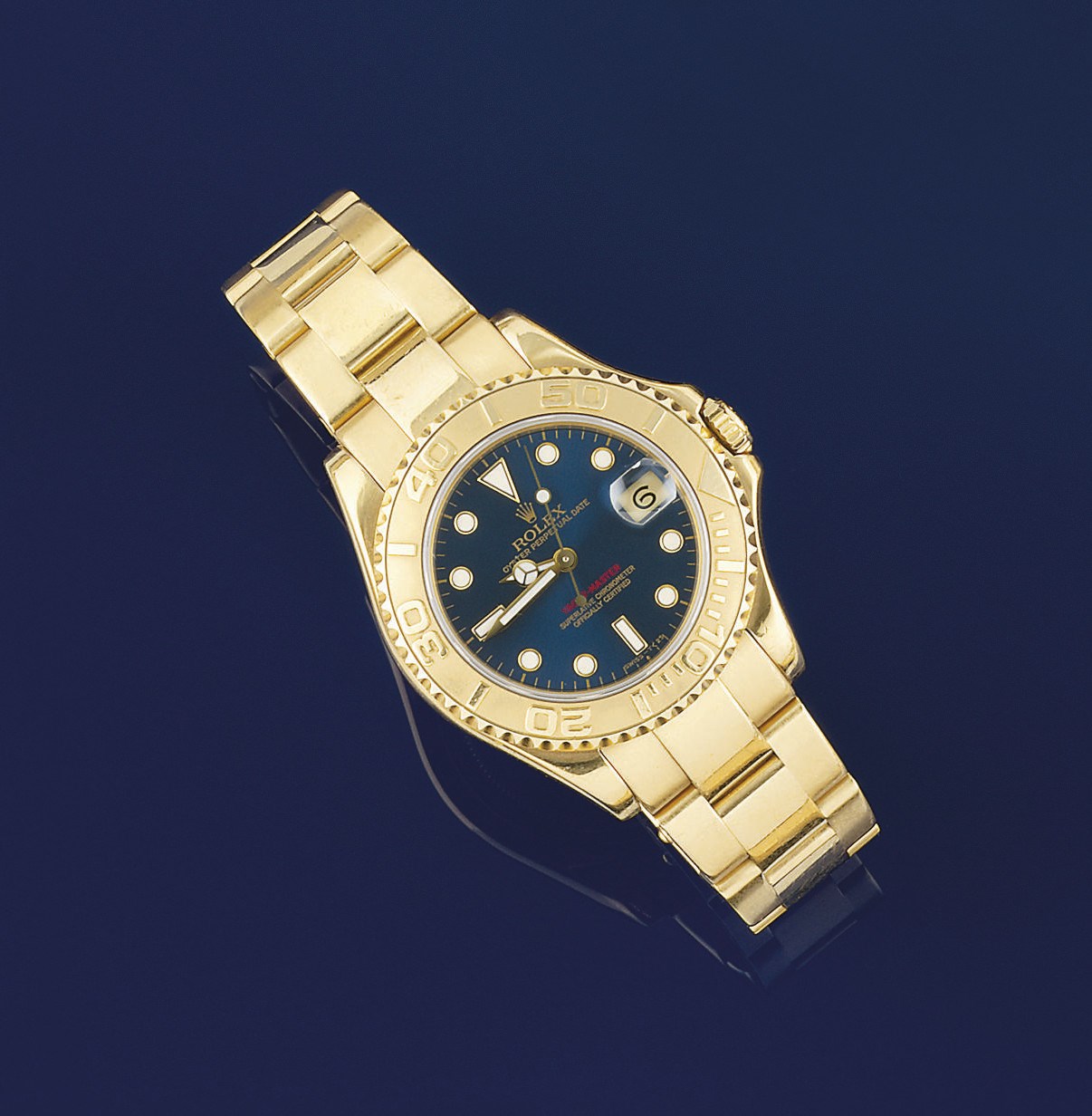 AN 18CT. GOLD AUTOMATIC "YACHT-MASTER" WRISTWATCH, BY ROLEX