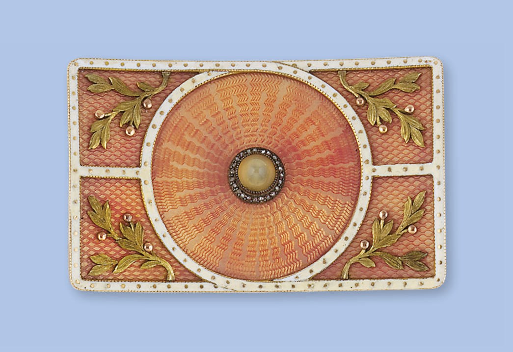 A late 19th century gold, silver and enamel buckle by Faberge