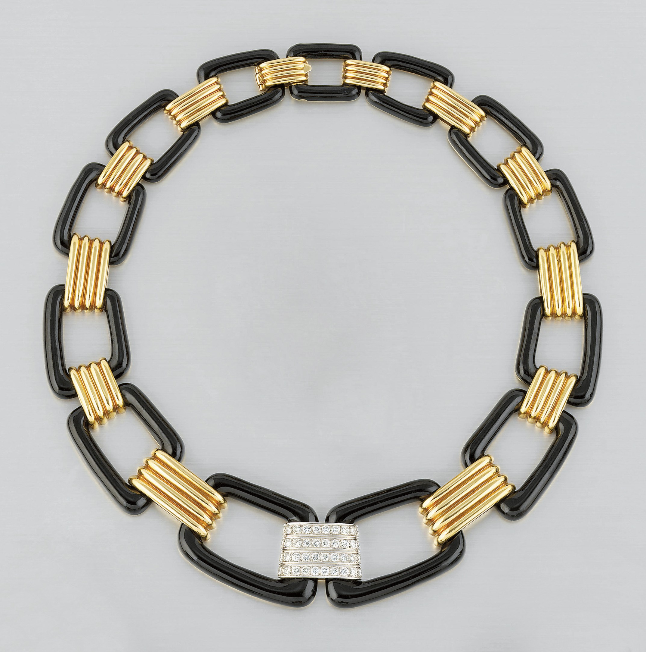 AN ENAMEL AND DIAMOND NECKLACE, BY DAVID WEBB