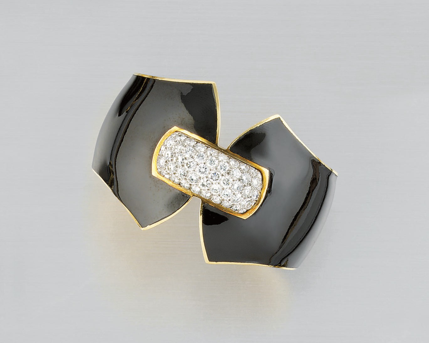 A DIAMOND AND ENAMEL BANGLE, BY DAVID WEBB
